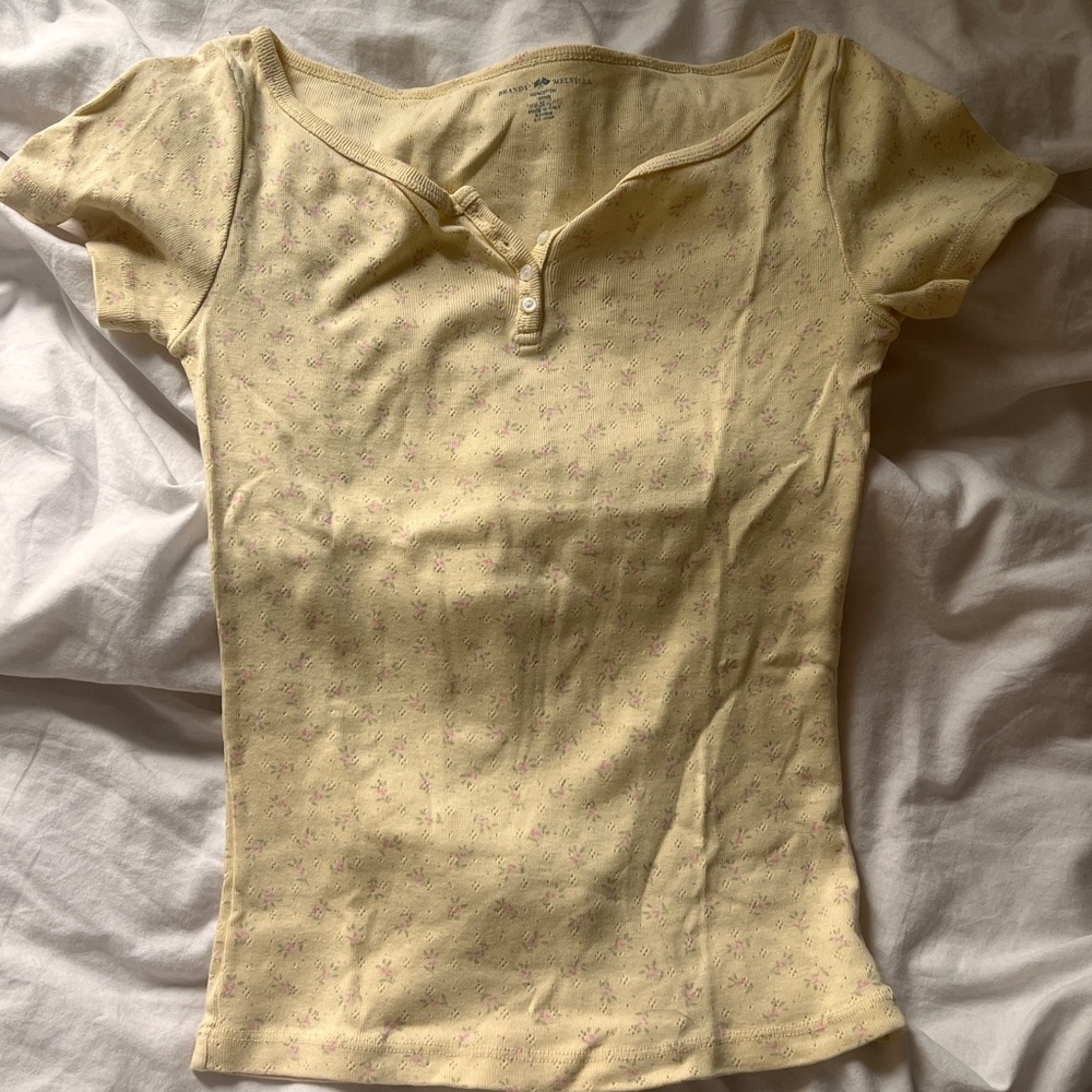 Brandy Melville Yellow floral Top